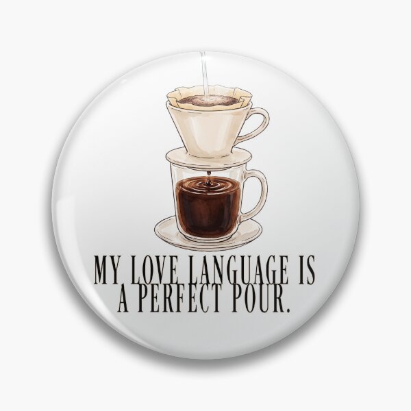 Item preview, My Love Language Is a Perfect Pour Coffee Brewing Glass Cup Filter Dripper Vintage Barista Design designed and sold by MoqunaDesign.