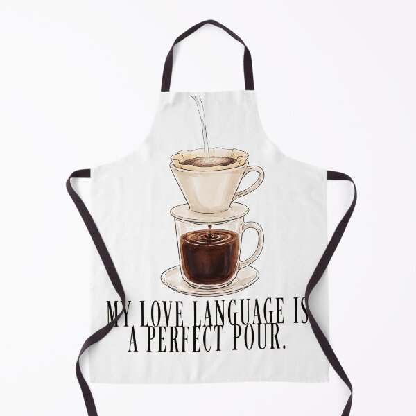 Item preview, My Love Language Is a Perfect Pour Coffee Brewing Glass Cup Filter Dripper Vintage Barista Design designed and sold by MoqunaDesign.