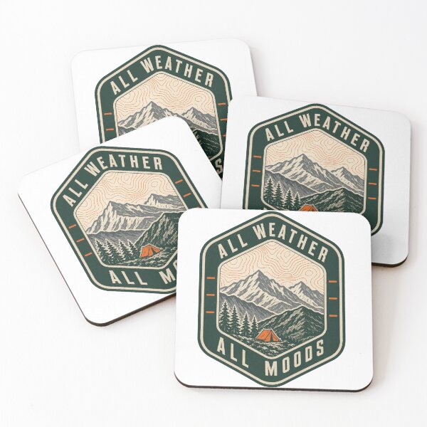 Item preview, All Weather All Moods Vintage Mountain Camping Patch Graphic Tee designed and sold by TM DESIGNS AND MORE.