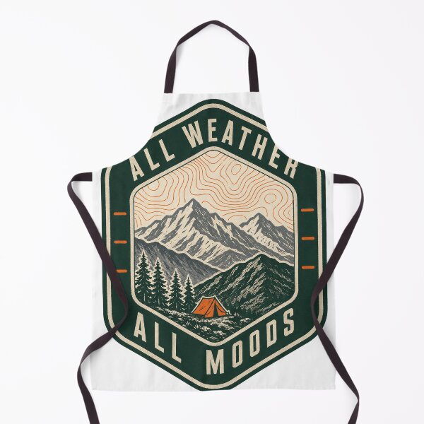 Item preview, All Weather All Moods Vintage Mountain Camping Patch Graphic Tee designed and sold by TM DESIGNS AND MORE.