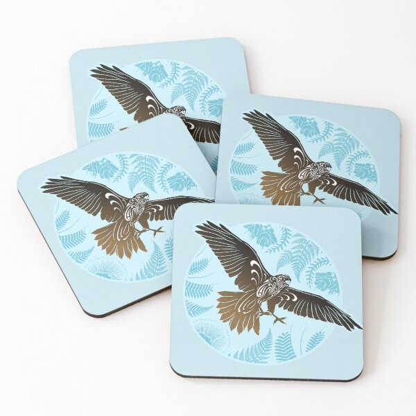 Item preview, New Zealand Falcon in the Bush - blue designed and sold by MY NEW ZEALAND.