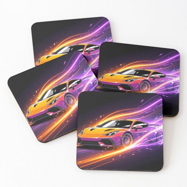 Item preview, Neon Light Burst Supercar - Organic Abstract Racing Art designed and sold by Nexus Space.