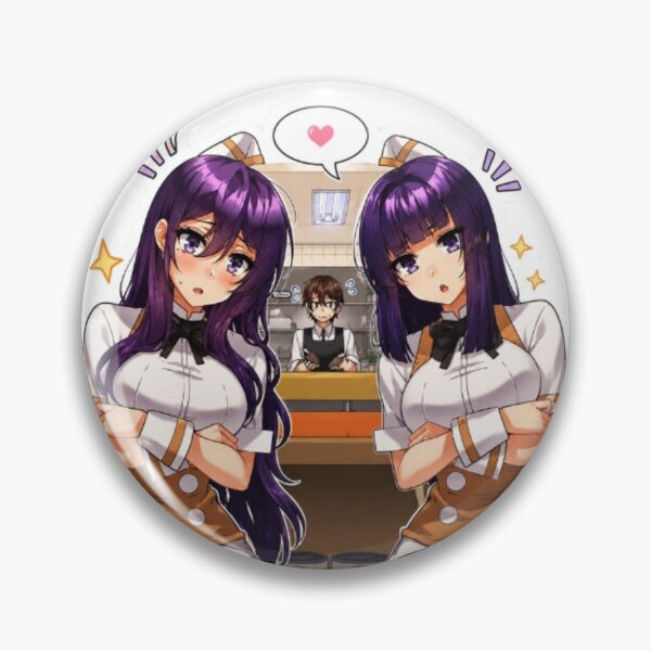 Item preview, Anime Café Twins Sticker – Cute Waitress Aesthetic designed and sold by MeowLoka ⭐⭐⭐⭐.
