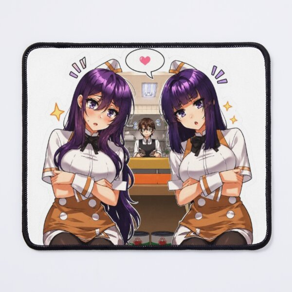Item preview, Anime Café Twins Sticker – Cute Waitress Aesthetic designed and sold by MeowLoka ⭐⭐⭐⭐.