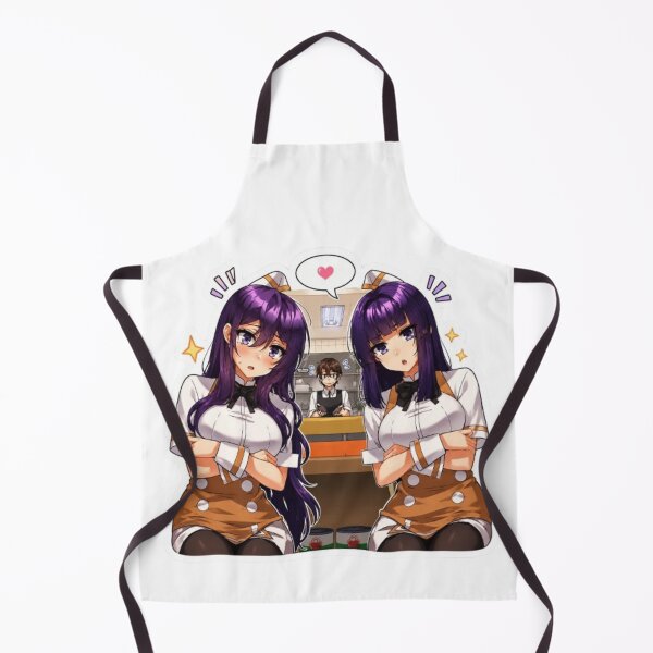 Item preview, Anime Café Twins Sticker – Cute Waitress Aesthetic designed and sold by MeowLoka ⭐⭐⭐⭐.