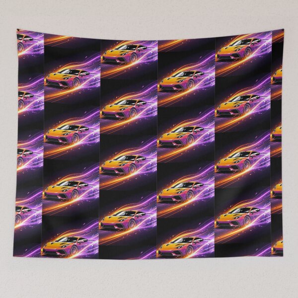 Item preview, Neon Light Burst Supercar - Organic Abstract Racing Art designed and sold by Nexus Space.