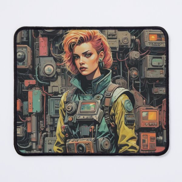 Item preview, Retro Atompunk Girl Red Hair designed and sold by Alt-Art-Digital.