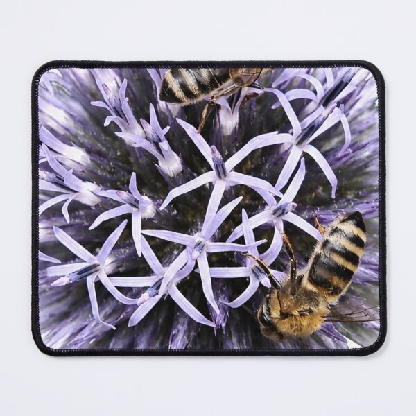 Item preview, Honey Bees on Purple Globe Thistle designed and sold by GusiaTreasures.