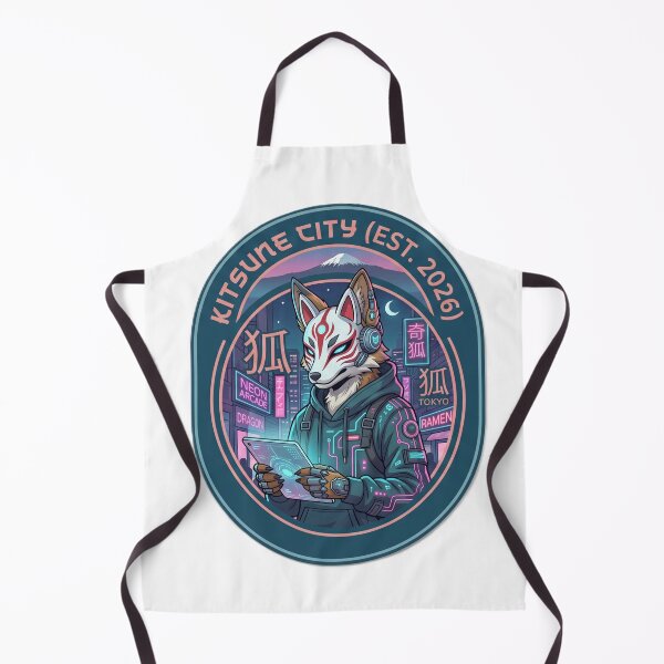 Item preview, Kitsune Cyberpunk Fox – Japanese Streetwear Emblem designed and sold by Visual Chillout by GP .