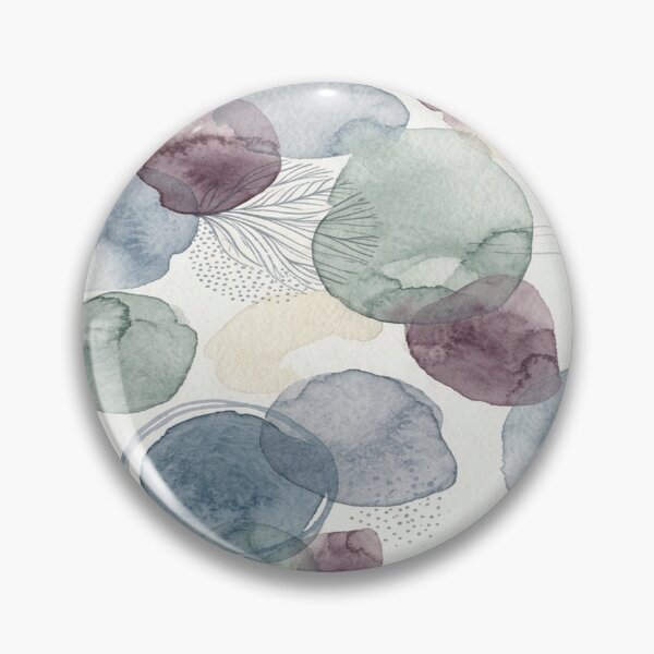 Item preview, Abstract Watercolor Pebble Pattern with Botanical Line Drawing designed and sold by TM DESIGNS AND MORE.