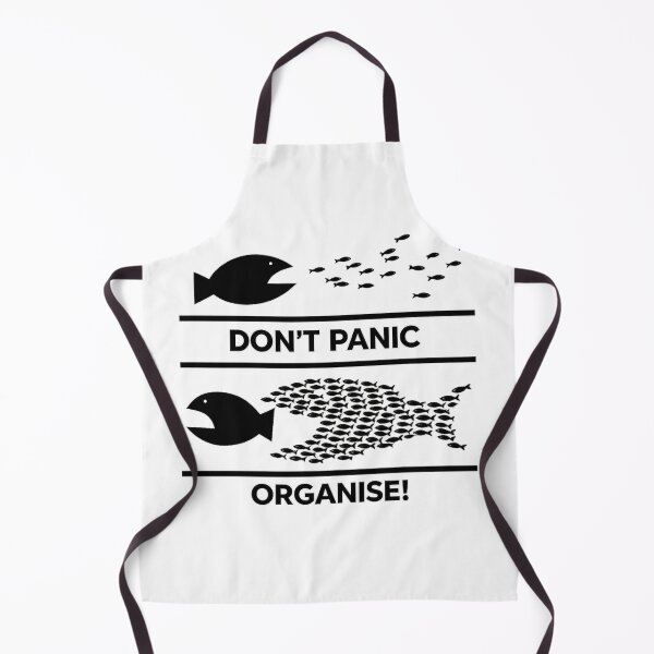 Item preview, Don't Panic Organise Teamwork Fish Minimalist T-Shirt Design designed and sold by NovaMoodCo.