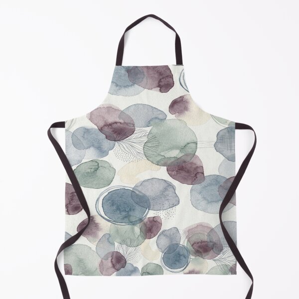 Item preview, Abstract Watercolor Pebble Pattern with Botanical Line Drawing designed and sold by TM DESIGNS AND MORE.