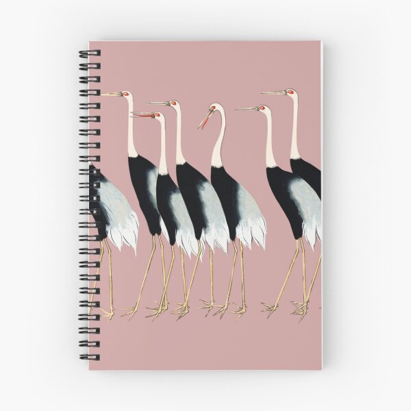 Item preview, Japanese Animal Art - Crane - Modern Ukiyo-e - Japandi, Dusty Pink designed and sold by Black Swallow.