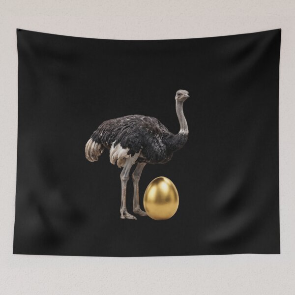 Item preview, 24k Gold Ostrich & Golden Egg – Luxury Abundance Graphic designed and sold by ZGoldenTouch.