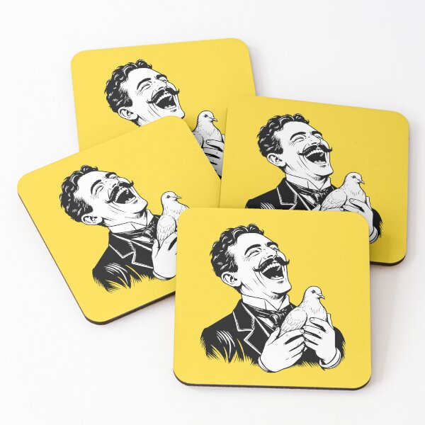 Item preview, Nikola Tesla Laughing With His Pigeon designed and sold by tinydumbempire.