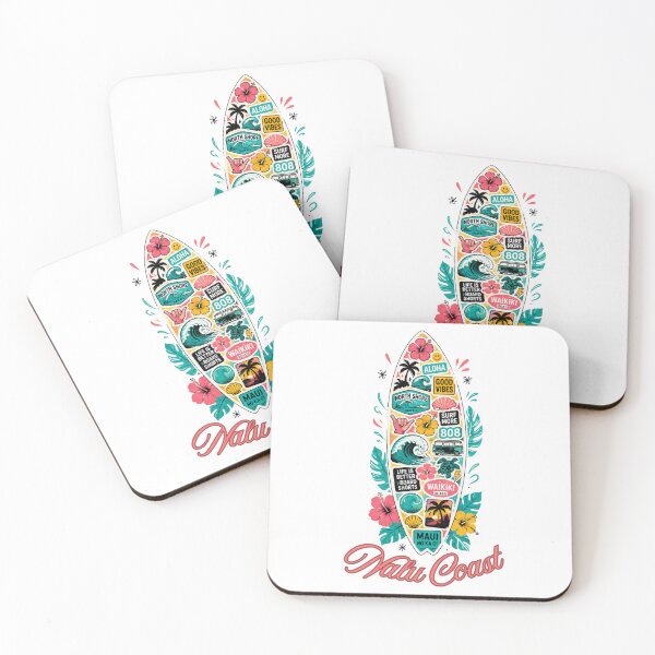 Item preview, Nalu Coast Sticker Surfboard | Hawaiian Surf & Tropical Beach  designed and sold by Nalu Coast.
