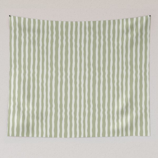Item preview,  Light Green Cream Wavy Stripe Pattern, Minimal Seamless Lines, Modern Neutral Abstract Design designed and sold by BigDigital.