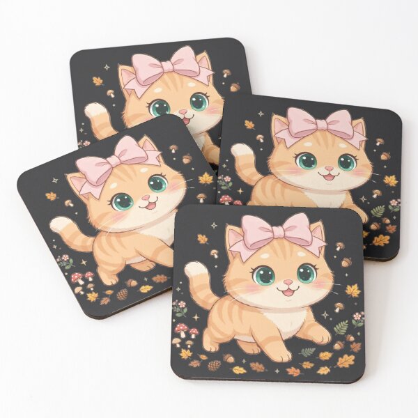 Item preview, Cute Fall Forest Cat Mushrooms Leaves Cottagecore designed and sold by Moody Vibes Studio.