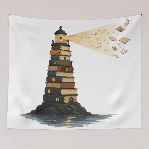 Item preview, Library Lighthouse T-Shirt & Sticker | Whimsical Book Lighthouse Illustration | Book Lover & Teacher Gift designed and sold by Sunday.Supply.