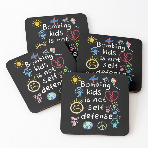 Item preview, Bombing Kids Is Not Self Defense - Chalk - Anti-War, Kids Art - Human Rights Activist - Free Palestine Protest designed and sold by Forbidden Merch.