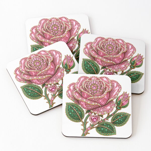 Item preview, CRYSTAL PINK ROSE JEWEL  designed and sold by wordspixies.