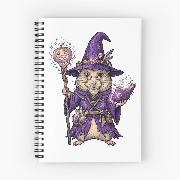 Item preview, Halloween Hamster and pumpkin Wizard in Purple Hat and Wand Cute Magic Fantasy designed and sold by SOUFIANE1991.