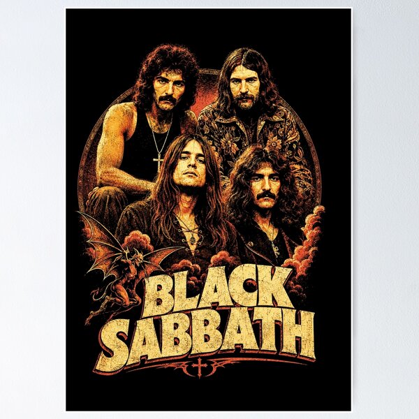 Item preview, Vintage Black Sabbath Halftone Rock Poster designed and sold by interdesigner.