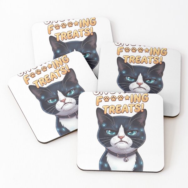 Item preview, Give me my fucking treats! Tuxedo cat designed and sold by Feliwa.