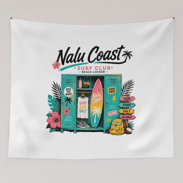 Item preview, Nalu Coast Surf Club | Colorful Hawaiian Beach Locker  designed and sold by Nalu Coast.