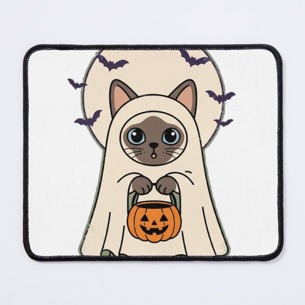 Item preview, Siamese Cat Ghost Halloween Trick or Treat Cute Pumpkin designed and sold by Ghostlycats2026.