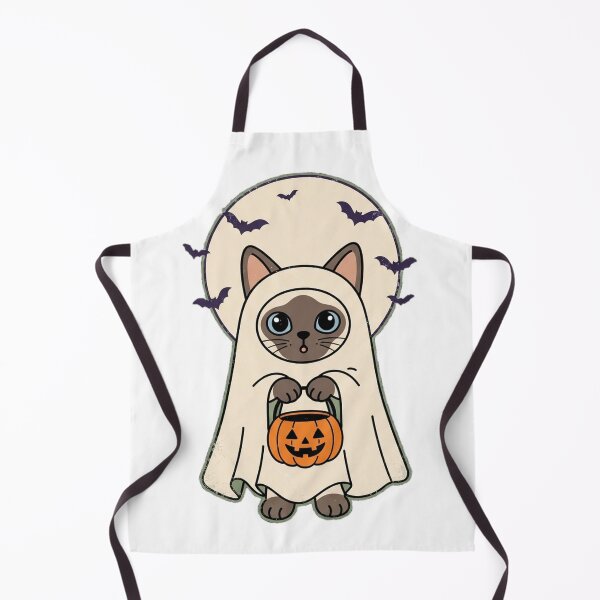 Item preview, Siamese Cat Ghost Halloween Trick or Treat Cute Pumpkin designed and sold by Ghostly Cats.