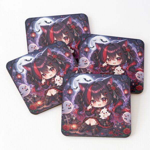 Item preview, Kawaii Gothic Ghost Girl – Cute Halloween Chibi Neko designed and sold by Revyra Design .