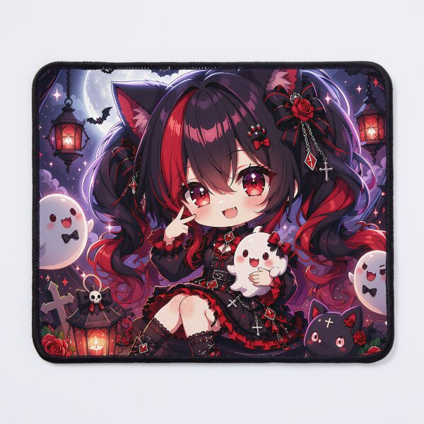 Item preview, Kawaii Gothic Ghost Girl – Cute Halloween Chibi Neko designed and sold by Revyra Design .