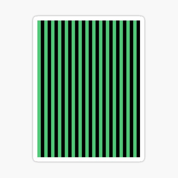 emerald-green-and-black-vertical-stripes-sticker-by-colorpatterns