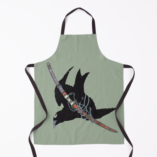 Item preview, Japanese Animal Art - Crow - Modern Ukiyo-e - Japandi, Sage Green designed and sold by Black Swallow.