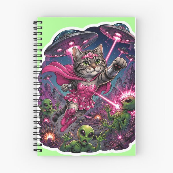 Item preview, Cosmic Cat Defends Earth From Aliens designed and sold by Moxie-Cat-Universe.