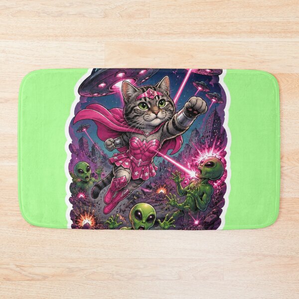 Item preview, Cosmic Cat Defends Earth From Aliens designed and sold by Moxie-Cat-Universe.