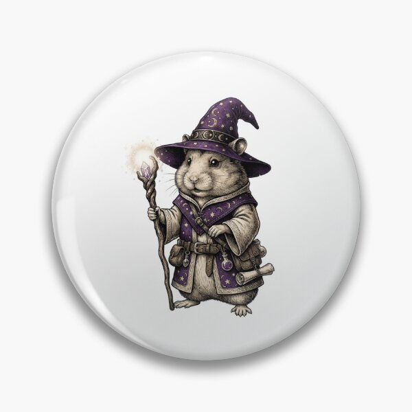 Item preview, Halloween Hamster Wizard in Purple Hat and Wand Cute Magic Fantasy designed and sold by SOUFIANE1991.