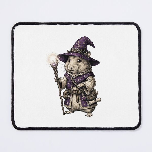 Item preview, Halloween Hamster Wizard in Purple Hat and Wand Cute Magic Fantasy designed and sold by SOUFIANE1991.