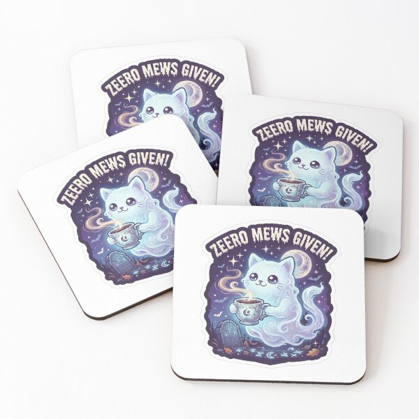 Item preview, White Cat Ghost Zeero Mews Given Halloween Coffee Spooky Cute designed and sold by Ghostlycats2026.