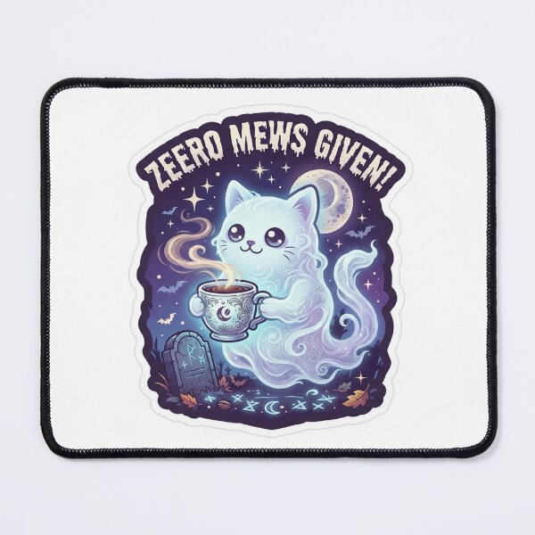 Item preview, White Cat Ghost Zeero Mews Given Halloween Coffee Spooky Cute designed and sold by Ghostly Cats.