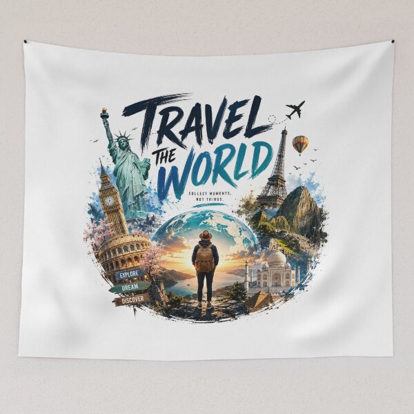 Artikelvorschau, Um die Welt reisen entworfen und verkauft von GraficDesigners.