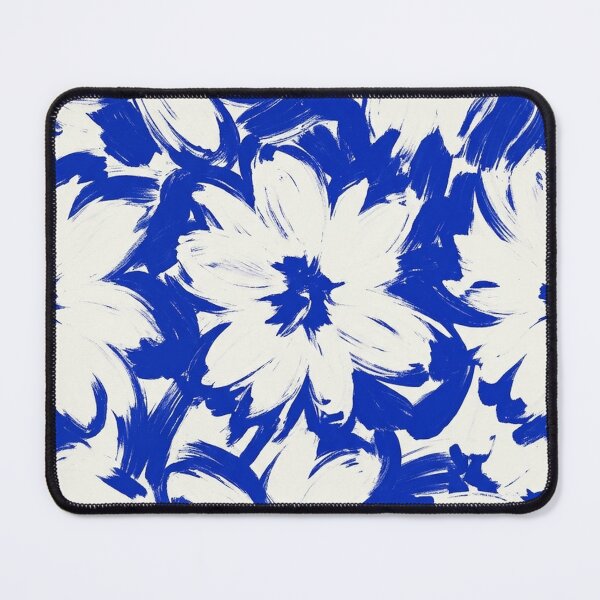 Item preview, Cobalt Blue Floral Brushstroke Pattern for Flower Art Lovers designed and sold by TM DESIGNS AND MORE.