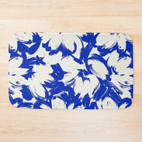 Item preview, Cobalt Blue Floral Brushstroke Pattern for Flower Art Lovers designed and sold by TM DESIGNS AND MORE.