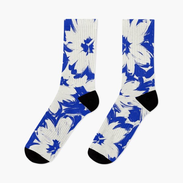 Item preview, Cobalt Blue Floral Brushstroke Pattern for Flower Art Lovers designed and sold by TM DESIGNS AND MORE.