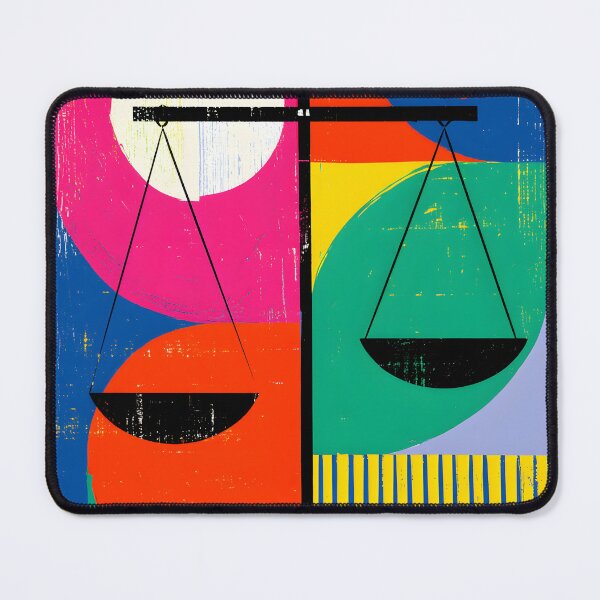 Item preview, Libra Zodiac Balance Expressed Through Bold Geometric Art and Vibrant Astrology Wall Decor designed and sold by OlfactoART Studio.