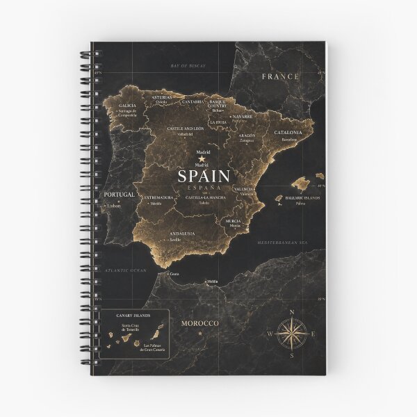 Item preview, Luxury Spain Map Wall Art | Vintage Black & Gold Atlas Poster | Elegant España Travel Decor | Minimalist Geographic Map Print designed and sold by  Mirai_Art  ⭐⭐⭐⭐.