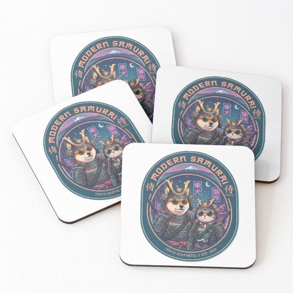 Item preview, Shiba Inu and Cat Samurai – Japanese Cute Armor Art designed and sold by Surviving Monday Club.