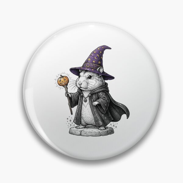 Item preview, Halloween Hamster Wizard in Purple Hat and Wand Cute Magic Fantasy designed and sold by SOUFIANE1991.