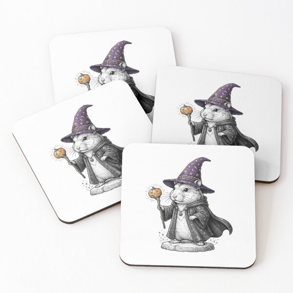 Item preview, Halloween Hamster Wizard in Purple Hat and Wand Cute Magic Fantasy designed and sold by SOUFIANE1991.
